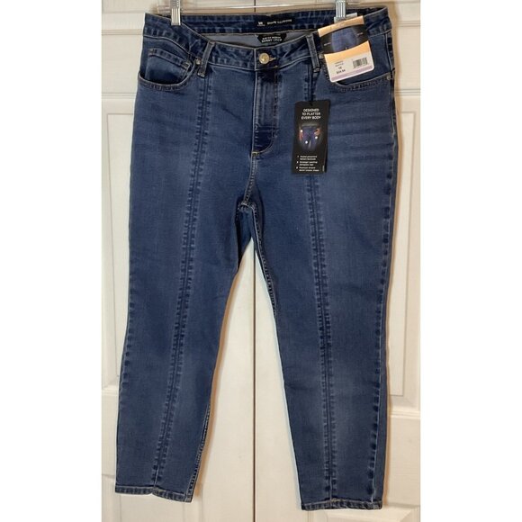 Lee Riders Slim Fit Midrise Skinny Crop Shape Illusions Capri Jeans Size 16 New - Picture 1 of 4